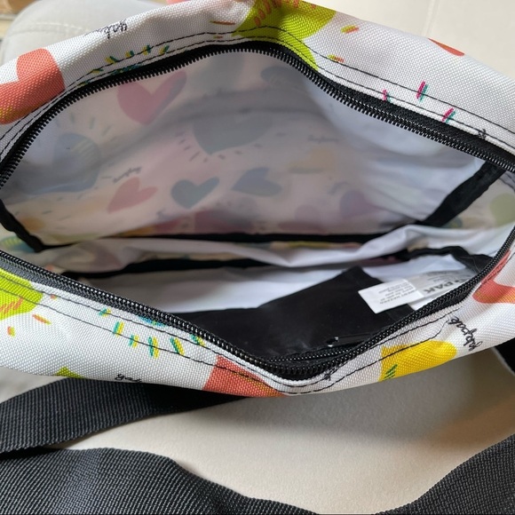 Yak Pak Colorful Multi Hearts Crossbody Shoulder Tote Bag Rainbow - Picture 4 of 4